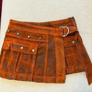 Free People Say My Name Flocked Mini Skirt